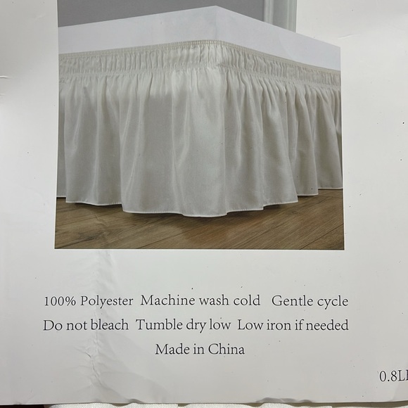 Biscayne Bay twin 18” drop ivory elastic ruffle bed skirt NIP polyester - Picture 4 of 5